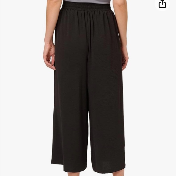 Adrianna Papell Black Wide Leg High Waist Cropped Pants Size Large - Picture 10 of 11
